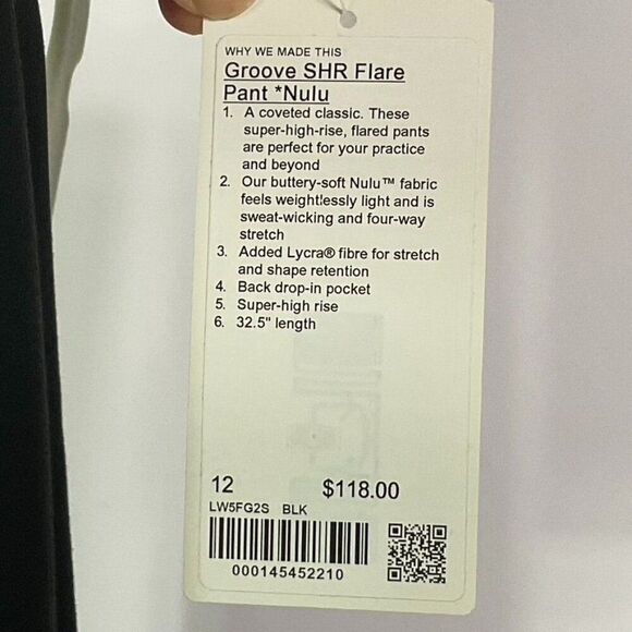NWT Lululemon Groove Super-High-Rise Flared Pant *Nulu, size 12, Black LW5FG2S - Picture 15 of 16
